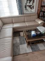 Hoeksalon beige leder, Huis en Inrichting, Zetels | Zetels, Ophalen, Gebruikt, 100 tot 125 cm, Hoekbank