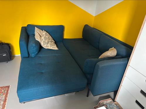 Zetel navy blue, Huis en Inrichting, Zetels | Zetels, Gebruikt, Hoekbank, Vierpersoons of meer, 250 tot 300 cm, 150 cm of meer