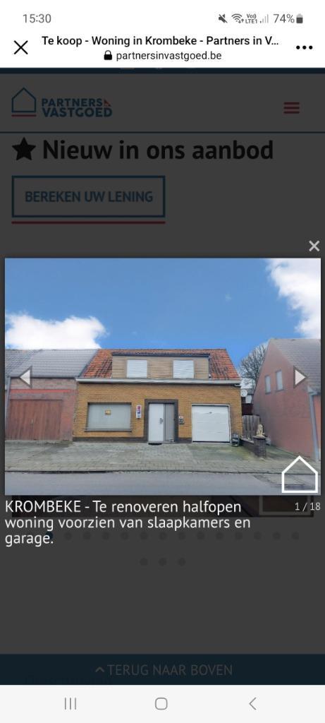 Huis te koop, Immo, Huizen en Appartementen te koop, Provincie West-Vlaanderen, Tussenwoning, F