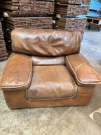 Kalfslederen sofaset, Huis en Inrichting, Ophalen, Gebruikt, Rechte bank, Leer