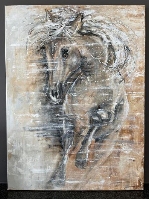 Schilderij paard met zachte tinten, Antiek en Kunst, Kunst | Schilderijen | Modern, Ophalen of Verzenden