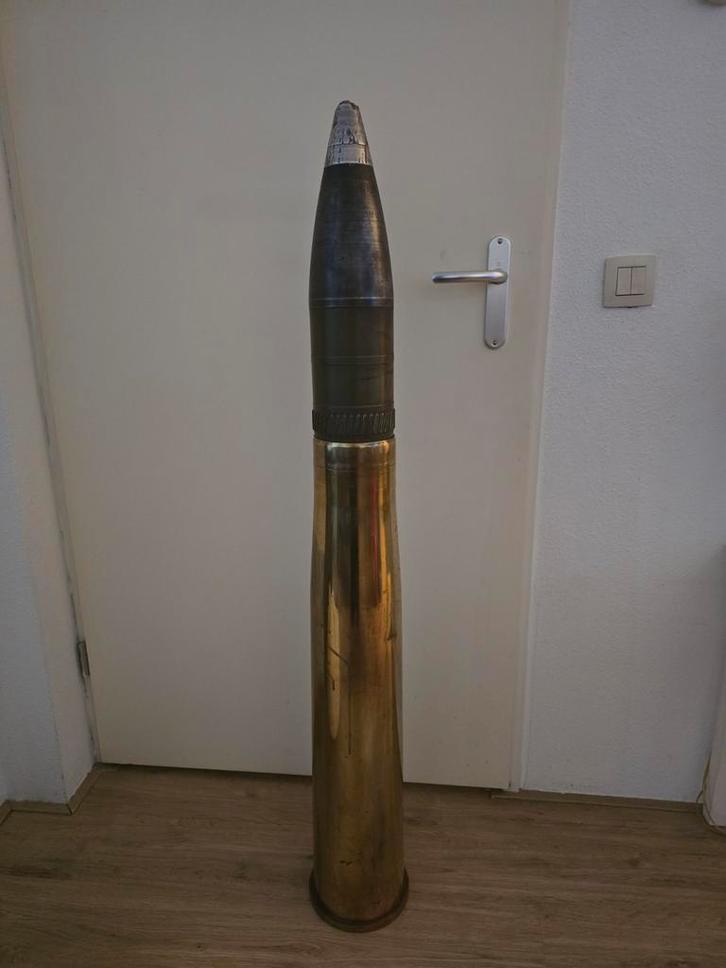 Zeer groote obus 120mm 1,28 meter hoog. INERT !, Verzamelen, Militaria | Tweede Wereldoorlog, Ophalen of Verzenden