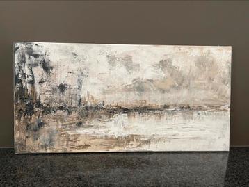 Nieuw abstract schilderij zandkleuren Mk Art beschikbaar voor biedingen
