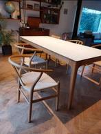 Eiken design tafel met wit tafelblad 900x90 cm, Huis en Inrichting, Ophalen of Verzenden, Zo goed als nieuw