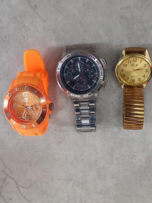 a vendre 3 montres en super etat, Handtassen en Accessoires, Horloges | Heren, Zo goed als nieuw, Polshorloge, Overige merken