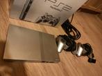 Playstation 2 Satin Silver edition, Games en Spelcomputers, Gebruikt, Met 2 controllers, Ophalen of Verzenden, Zilver