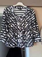 Knappe blouse, zwart/wit, half doorschijnend, M (L), Kleding | Dames, Blouses en Tunieken, Ophalen of Verzenden, Zo goed als nieuw