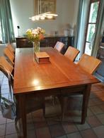 EETTAFEL MET 6 STOELEN, Huis en Inrichting, Ophalen, Gebruikt, Eikenhout, 200 cm of meer