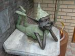 Bronzen elf- of trollenbeeld bij zonsondergang., Tuin en Terras, Ophalen, Nieuw, Overige materialen, Overige typen