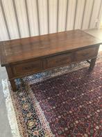 Vol eiken salontaf met 3 schuiven 1,40 m, Ophalen, Gebruikt, 100 tot 150 cm, Eikenhout