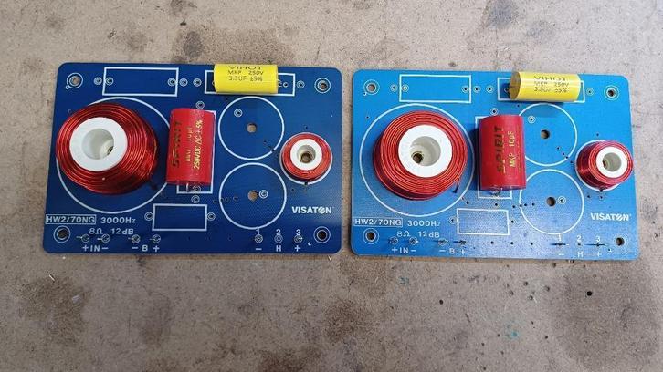 Visaton HW2/70 cross-over 3000hz - 8ohm - 100/160watt met up, Audio, Tv en Foto, Luidsprekerboxen, Zo goed als nieuw, Front, Rear of Stereo speakers