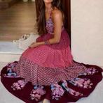 ZARA Jurk XS Volant bandjes V-HALS - NIEUW lang met laagjes, Zara, Nieuw, Ophalen of Verzenden, Roze