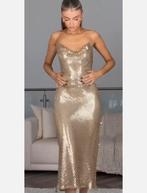 Zara Mesh Slip Midi Dress Gold Goud Metallic M NIEUW Jurk, Maat 38/40 (M), Overige kleuren, Zara, Nieuw