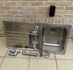 Franke inox spoelbak en Grohe kraan, Huis en Inrichting, Ophalen, Gebruikt, 50 tot 100 cm, 100 tot 150 cm