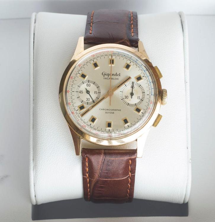 Vintage Gigandet Ref. 1375 18k chronograaf ‘head only’., Handtassen en Accessoires, Horloges | Antiek, Polshorloge, Overige merken