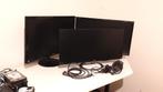 3 monitoren - full-hd ultra-widescreen +27 inch, Computers en Software, Monitoren, Ophalen, Kantelbaar, LED, Gebruikt