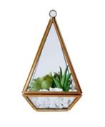 Hangplantenbak/terrarium van messing en glas, Ophalen, Minder dan 30 cm, Minder dan 60 cm, Zo goed als nieuw