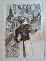 Tekening Oost-Indische inkt Brussels Prolo des Marolles, Antiek en Kunst, Ophalen of Verzenden