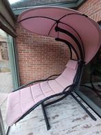Chaise hamac avec support et parasol, chaise longue avec mat, Jardin & Terrasse, Comme neuf, Enlèvement