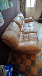 Salon en cuir beige Château d'Ax, Maison & Meubles, Enlèvement, Cuir