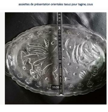 plat assiette à poisson en verre transparent, Neuf, Uni, Assiettes(s), Verre