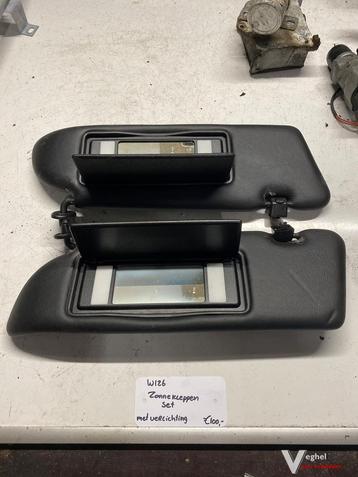 Mercedes W126 zonnekleppen set zwart met verlichting beschikbaar voor biedingen
