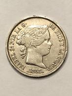 Munt zilver Spanje Isabel II  40 cent jaartal 1868, Ophalen of Verzenden, Overige landen, Losse munt, Zilver