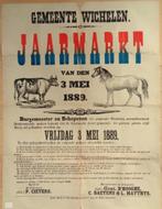 TOP affiche Gemeente Wichelen - jaarmarkt van paarden 1892, Ophalen of Verzenden, A1 t/m A3, Dier of Natuur, Rechthoekig Staand