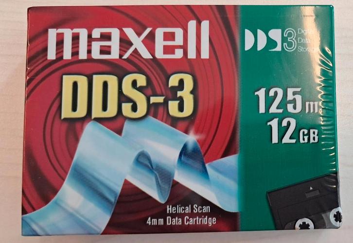 MAXELL DDS-3 cassette van 125 m/12 GB, Computers en Software, Overige Computers en Software, Nieuw, Ophalen of Verzenden