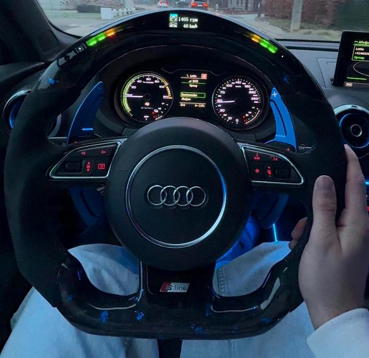 Custom stuur forged carbon blue, led display + alcantara, Games en Spelcomputers, Spelcomputers | Xbox | Accessoires, Nieuw, Overige typen