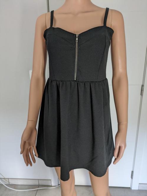 Katoenen jurk met verstelbare bandjes, Kleding | Dames, Jurken, Gedragen, Maat 36 (S), Zwart, Boven de knie, Ophalen of Verzenden