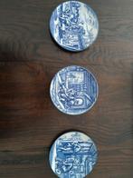 set de 3 assiettes bleues de Delft avec un dicton au dos, Enlèvement ou Envoi