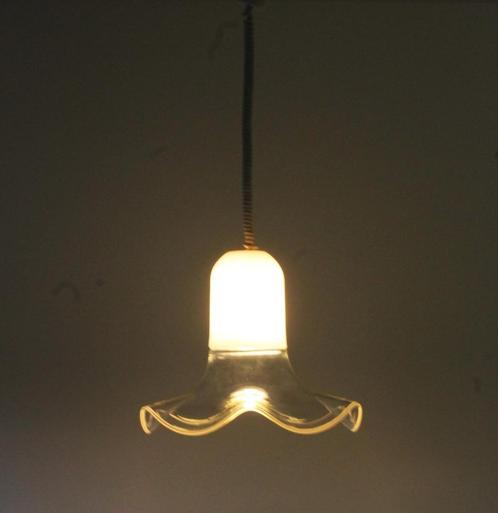 Leucos hanglamp van murano glas, Huis en Inrichting, Lampen | Hanglampen, Zo goed als nieuw, 75 cm of meer, Glas, Ophalen of Verzenden