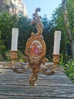 Antieke  bronzen amplieken / wandlamp, Antiek en Kunst, Antiek | Verlichting, Ophalen of Verzenden
