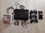 PS3 Slim met 3 controllers & 9 games, Games en Spelcomputers, Spelcomputers | Sony PlayStation 3, Ophalen, Gebruikt, Slim