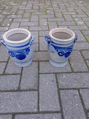 2 potten in delft aardewerk, Enlèvement, Utilisé, Poterie, Intérieur