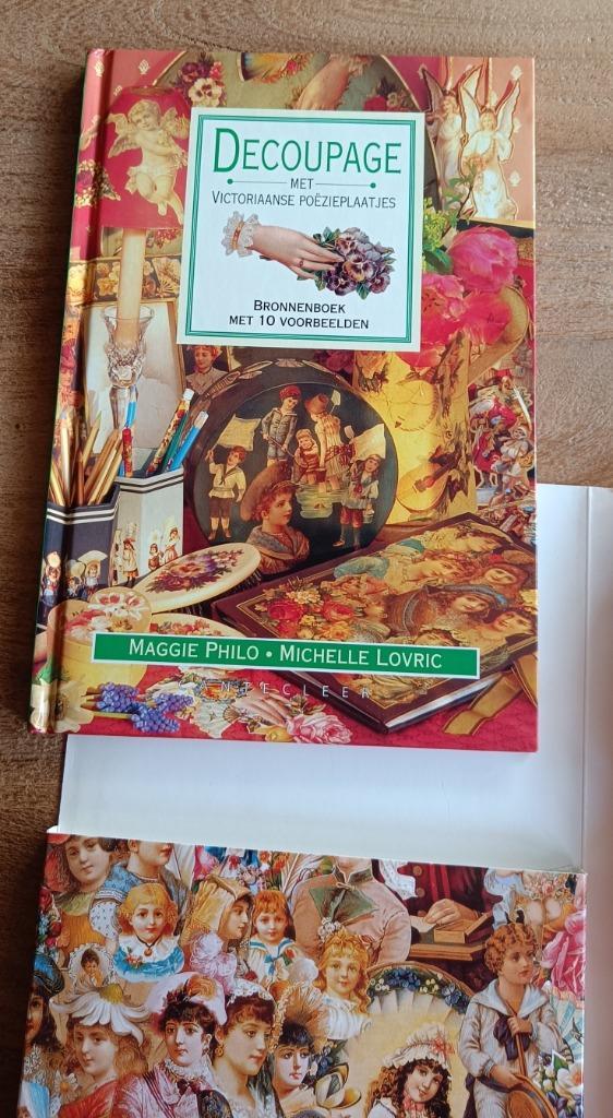 Decoupage met victoriaanse poëzieplaat, Boeken, Hobby en Vrije tijd, Zo goed als nieuw, Ophalen