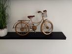 Decoratie fiets goudkleurig, Ophalen, Nieuw