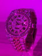 Rolex full iced out moissanite, Handtassen en Accessoires, Horloges | Dames, Staal, Polshorloge, Ophalen of Verzenden, Zo goed als nieuw