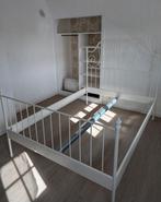 Lit 160x200 cm leirvik ikea blanc métallique, Enlèvement