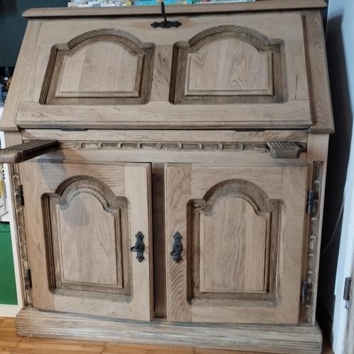 Secretaire in massief eik, Huis en Inrichting, Kasten | Secretaires, Gebruikt, Ophalen