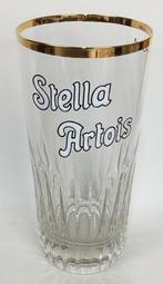 Stella Artois Verre vintage émaillé avec bordure dorée 33 cl, Comme neuf, Enlèvement ou Envoi, Verre à bière