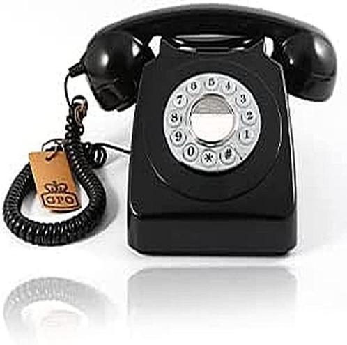 Téléphone fixe à bouton-poussoir style rétro années 70 à -50, Collections, Rétro, Enlèvement ou Envoi