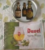 Metalen bord plaat met reliëf Duvel tripel hop bierplateau, Verzamelen, Biermerken, Ophalen of Verzenden, Nieuw, Reclamebord, Plaat of Schild