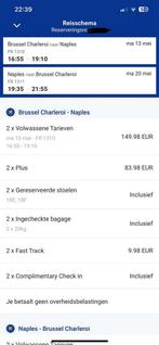 Vliegtickets Napels, Tickets en Kaartjes, Trein, Bus en Vliegtuig, Met bestemming of datum, Twee personen, Vliegtuig