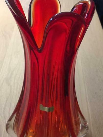 Grand vase Murano rouge année 70, Antiquités & Art, Antiquités | Vases