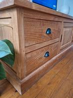 Teak TV meubel met 2 ruime lades en schuifkasten, Ophalen