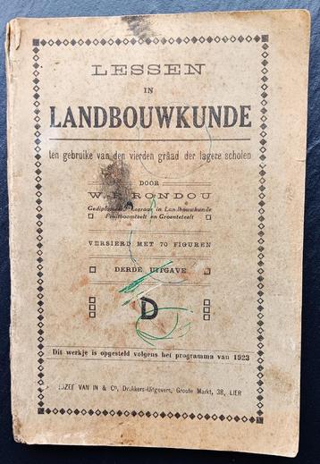 boek over landbouw 1926  (zie inhoudstafels aub) disponible aux enchères