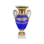 Vase Empire de Médicis Restauré - Peint en Bleu et Or