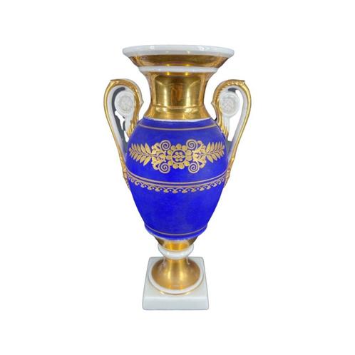 Vase Empire de Médicis Restauré - Peint en Bleu et Or, Antiquités & Art, Antiquités | Porcelaine, Enlèvement ou Envoi